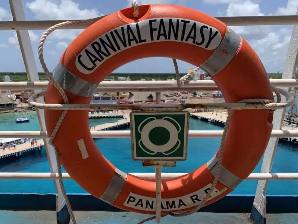 Carnival Fantasy life ring cruise