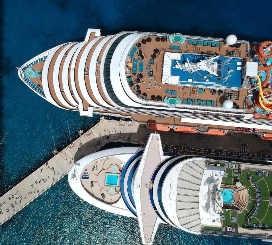 Aerial view of COZUMEL CRUISE SHIPS PRINCESS CARNIVAL