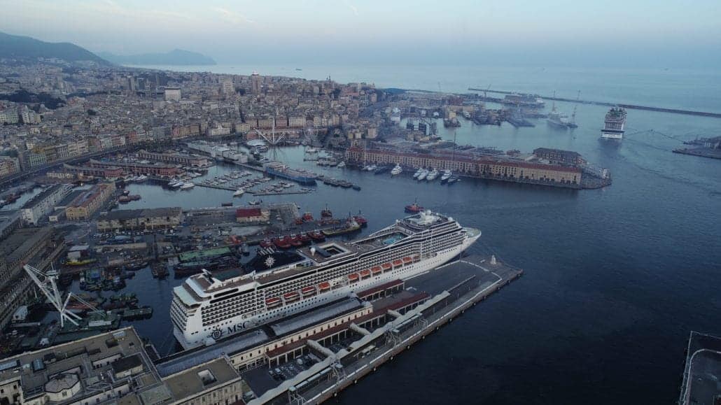 MSC Grandiosa departs Genoa