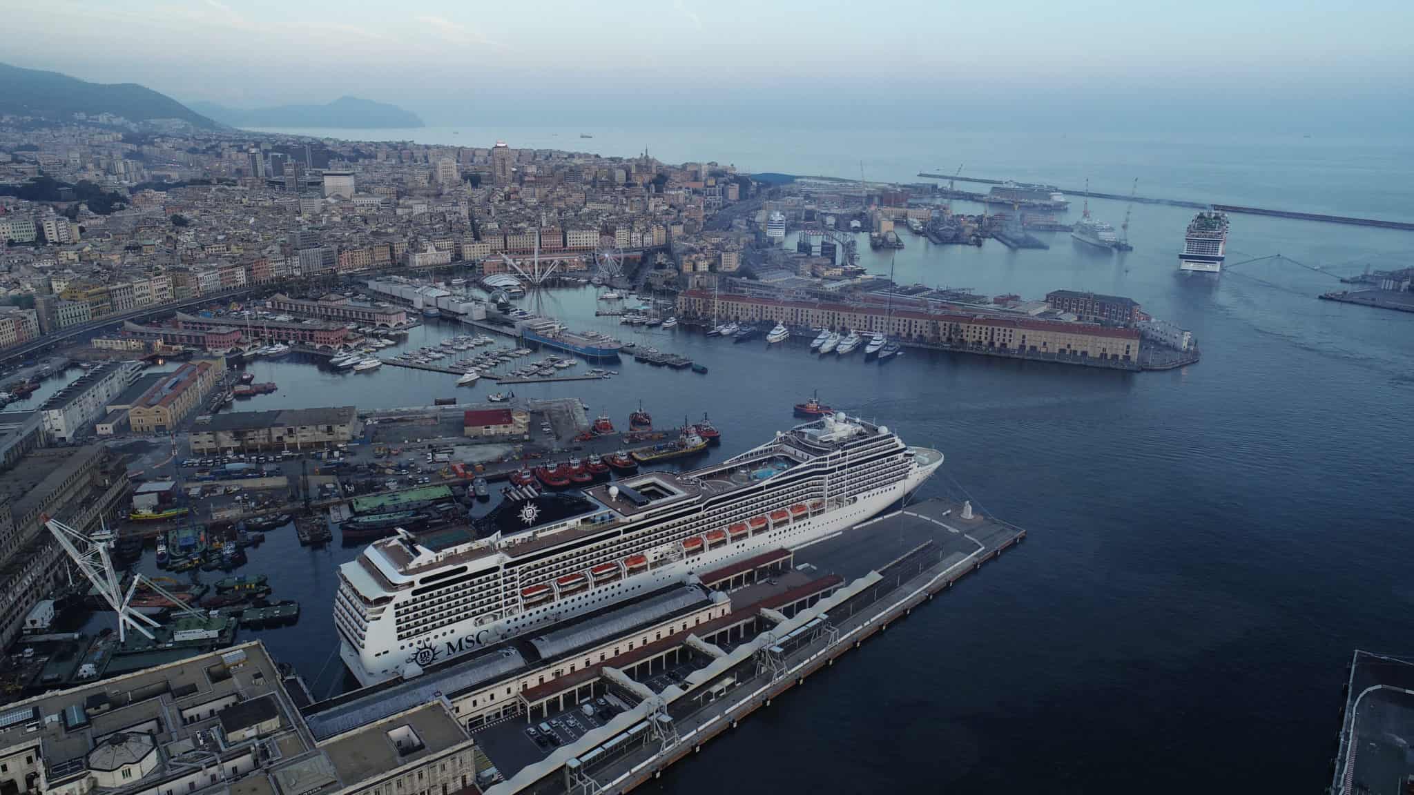 MSC Grandiosa departs Genoa scaled