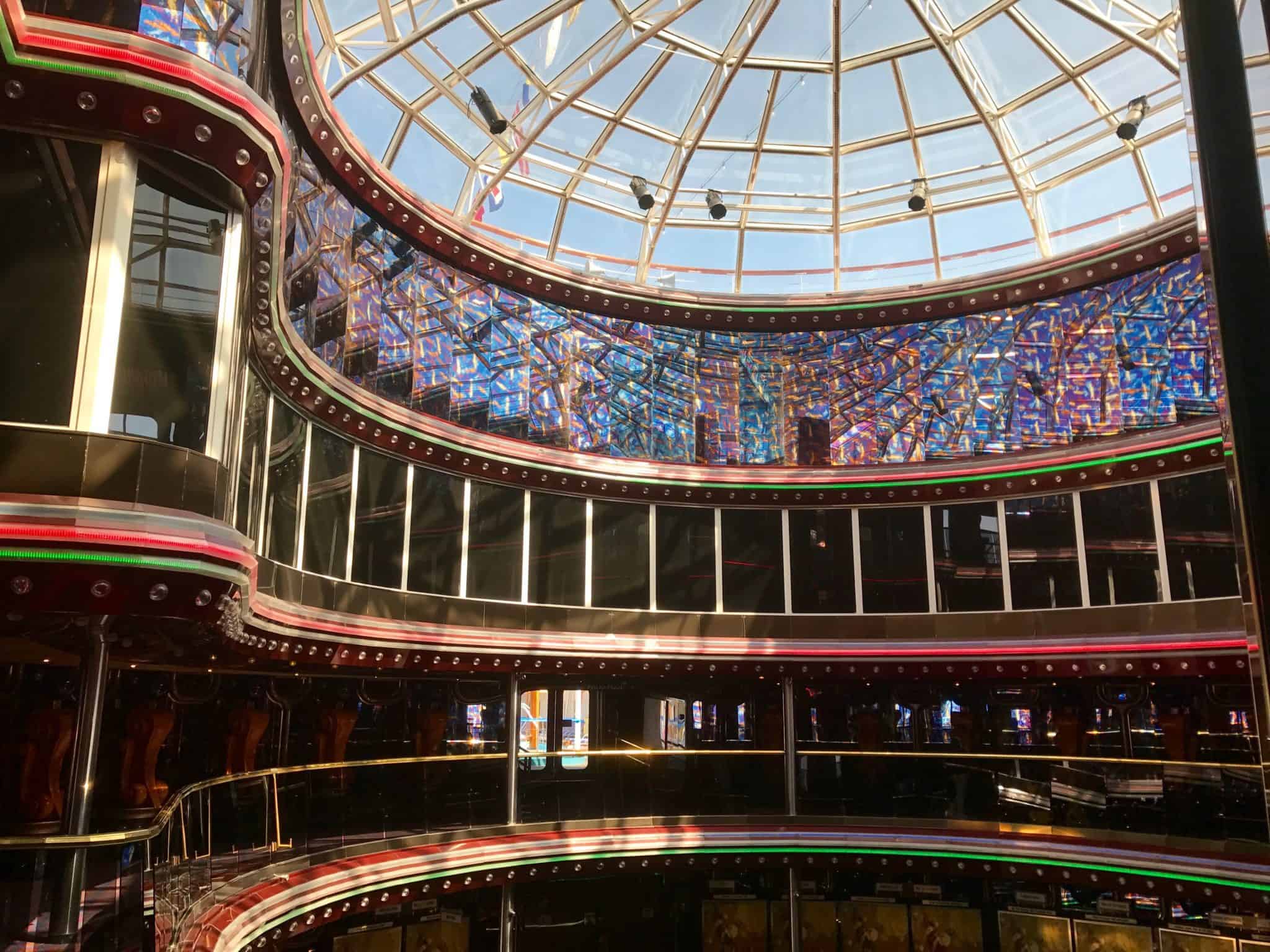 the atrium on the carnival inspiration cruise ship