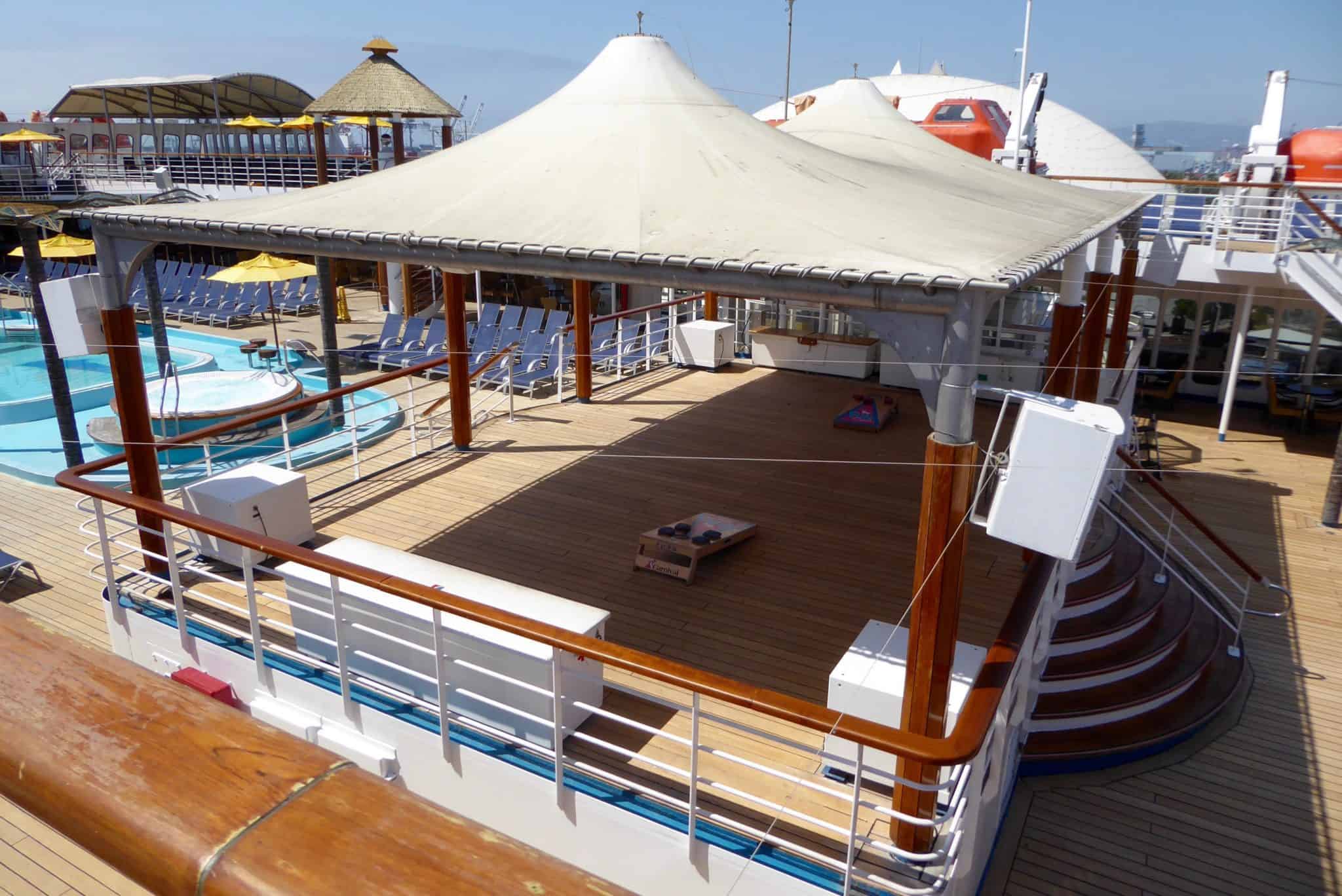 bandstand by the pool on the carnival inspiration cruise ship