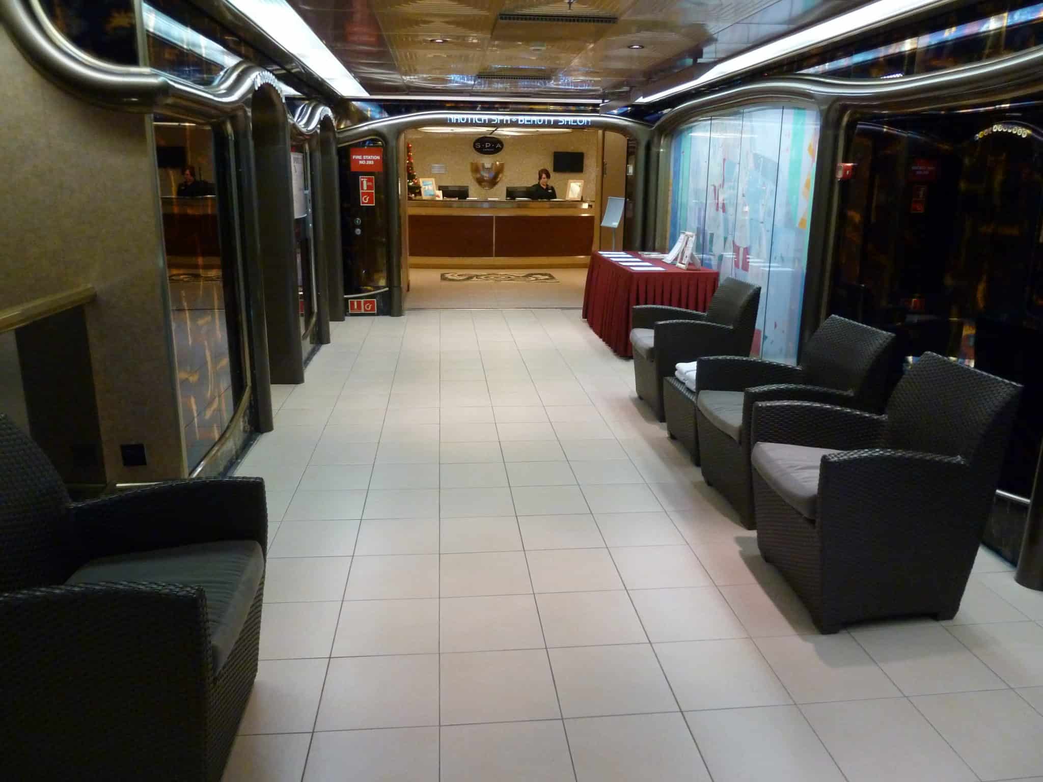 gym and spa entrance area on the carnival inspiration cruise ship