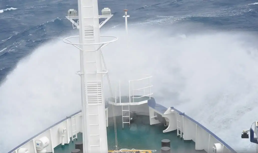 rough seas while on a cruise