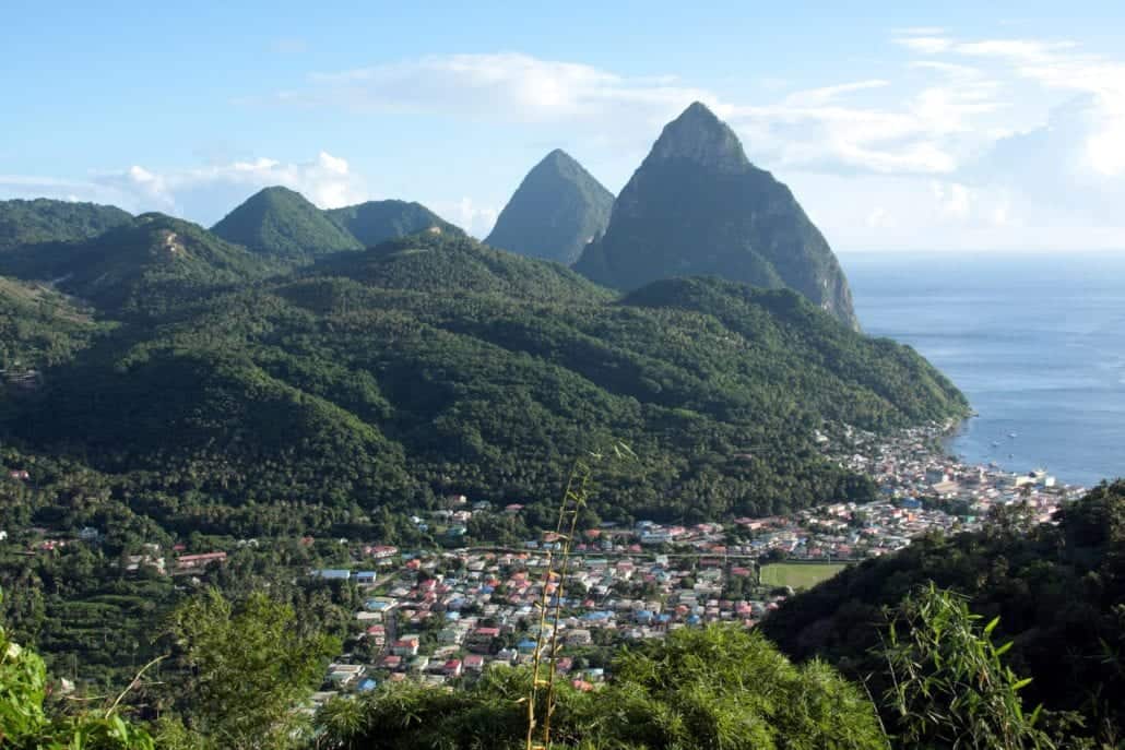 The twin pitons in St. Lucia