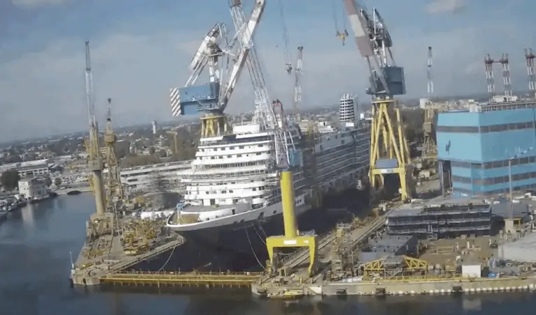 rotterdam VII holland america line shipyard construction timelapse