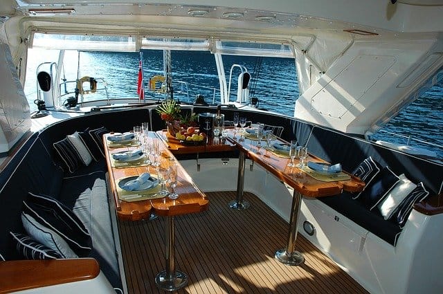 mega yacht dining