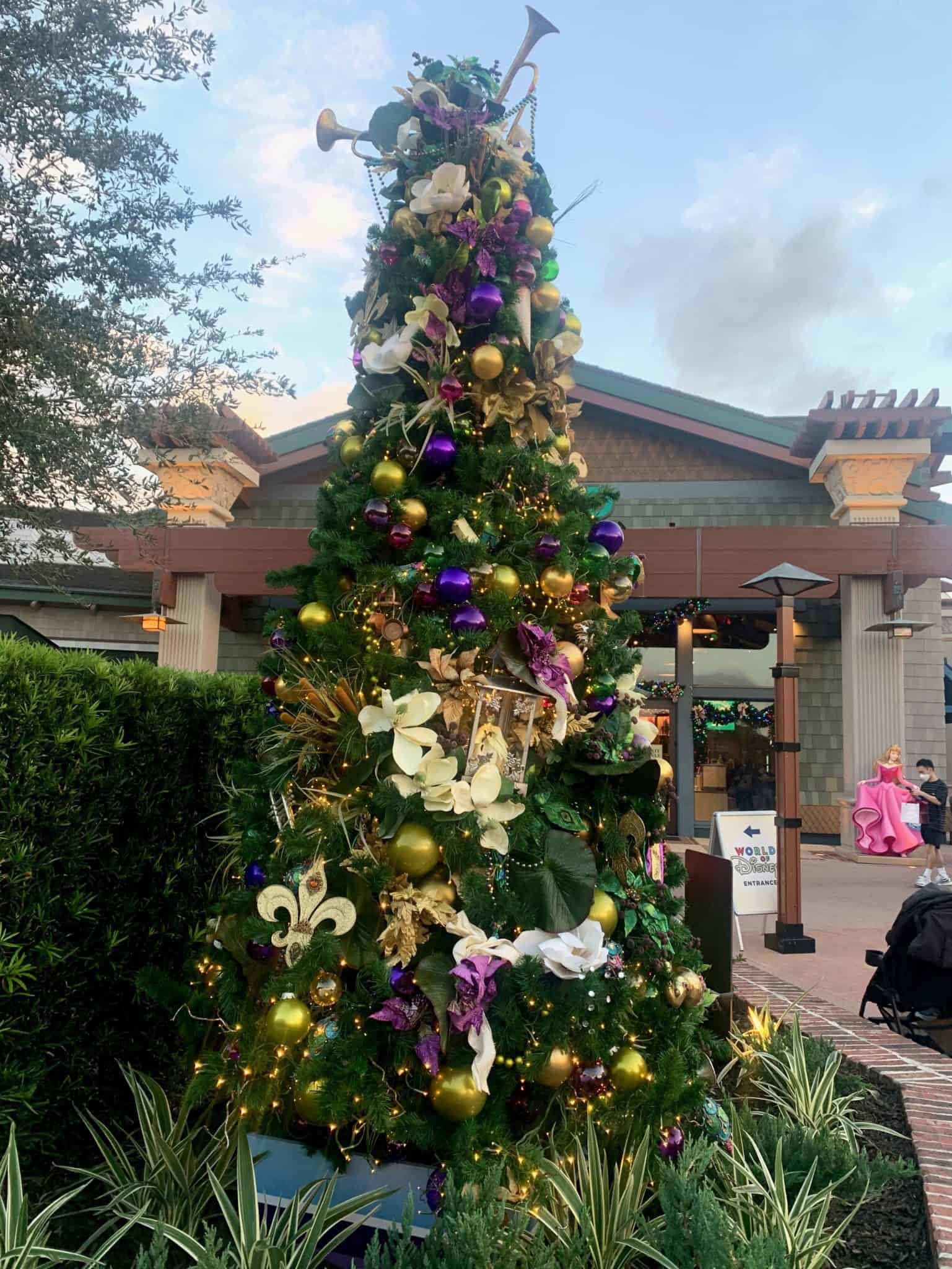 christmas tree stroll disney springs 2020 princess and the frog