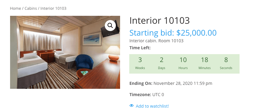 bidding for Interior Cabin