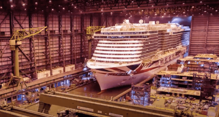 P&O Cruises ship iona construction time-lapse video screenshot