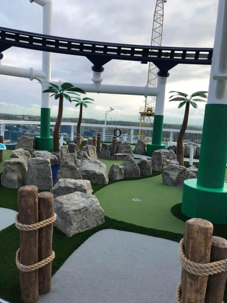 mardi gras mini golf BOLT roller coaster