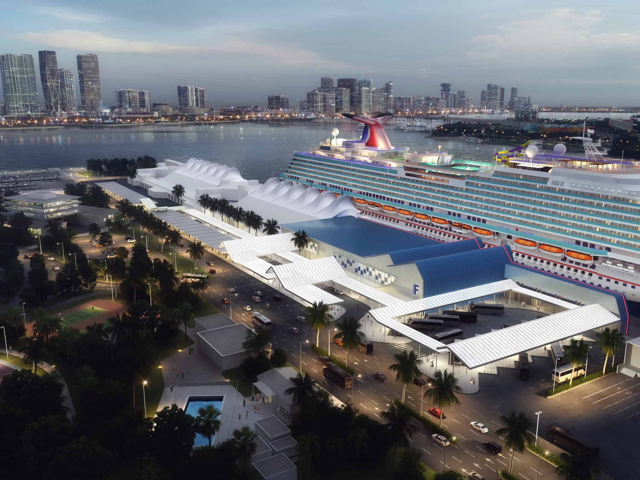 Carnival new terminal rendering port miami