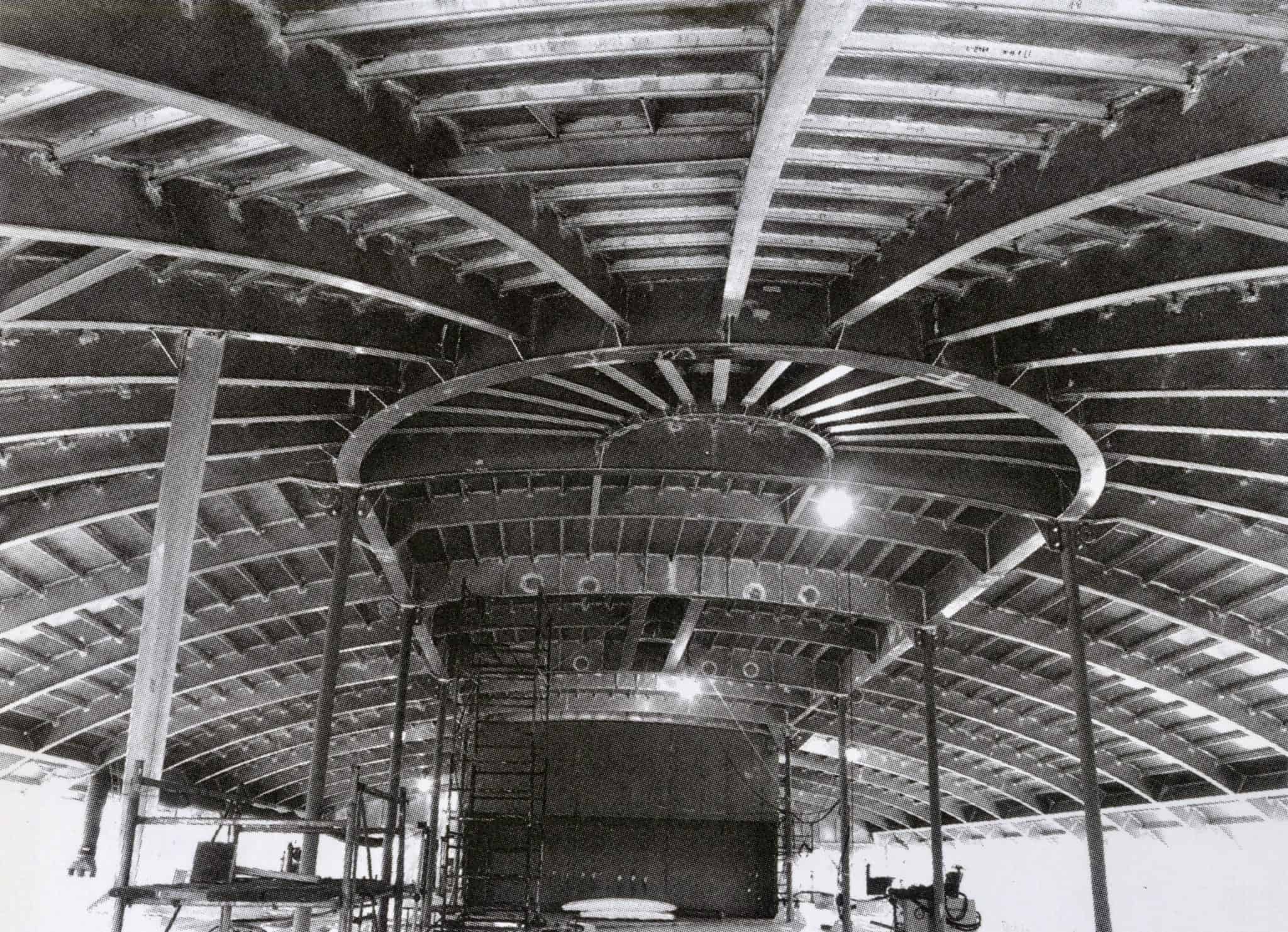 Installing the domed shell atop the Crown Princess. Peter Knego collection.