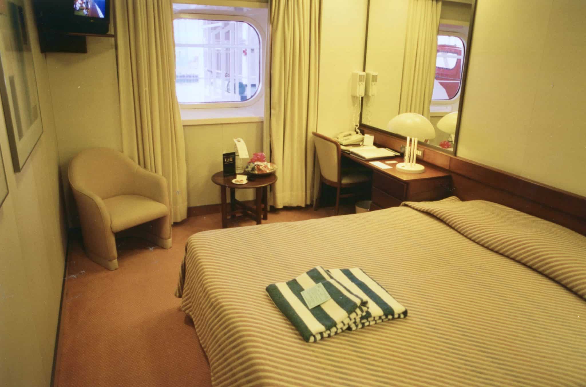 An ocean view stateroom on Dolphin Deck.