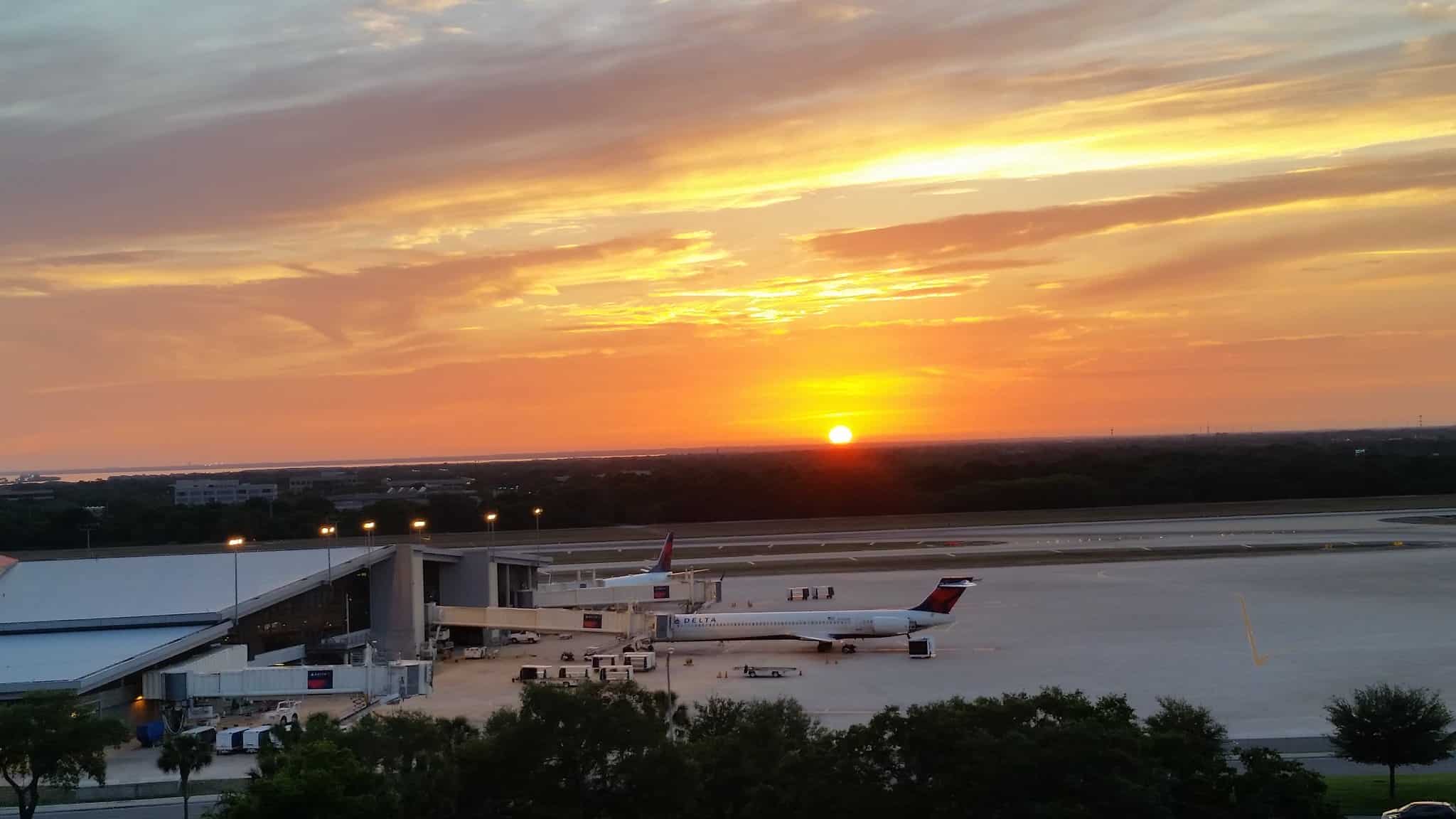 tampa international airport sunset