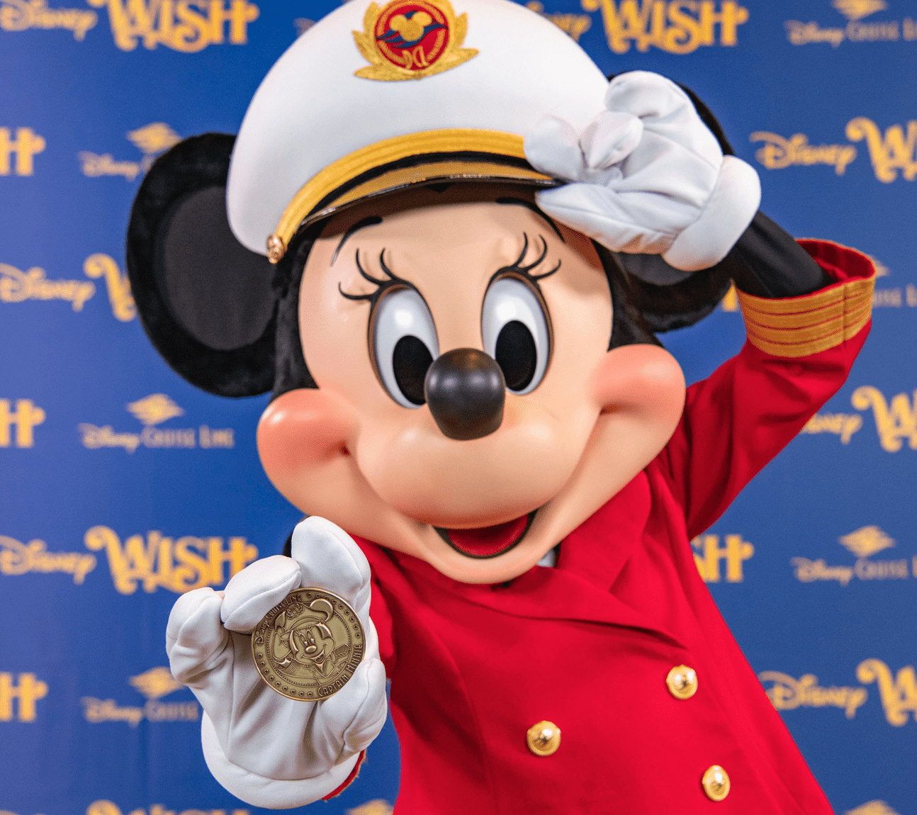 captain minnie mouse disney wish coin ceremony