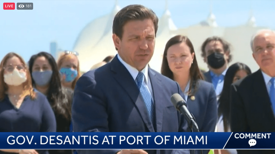 florida governor ron desantis at port miami