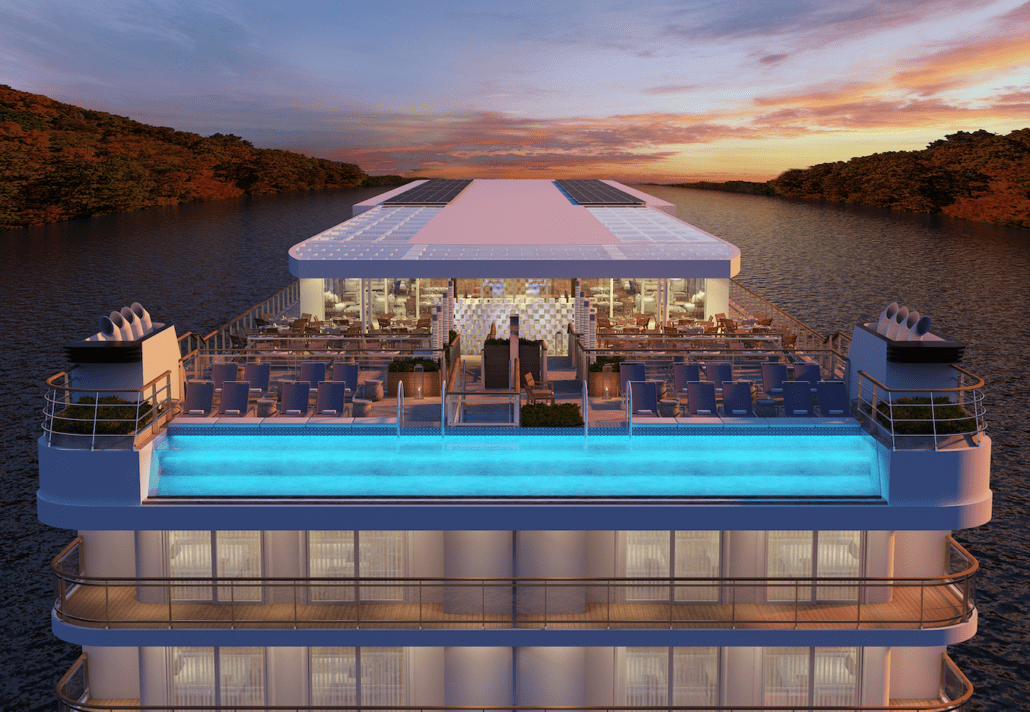 rendering of the infinity pool on viking mississippi