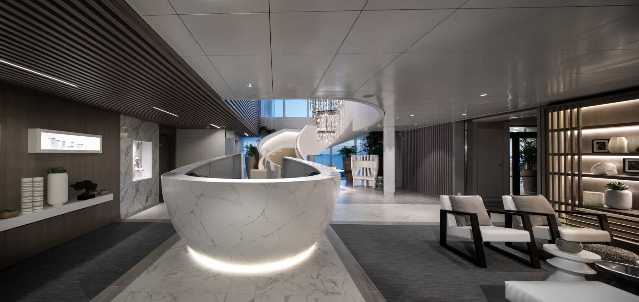 celebrity edge spa reception area