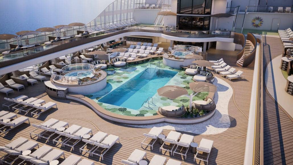 The pool deck on Oceania Cruises' Vista 