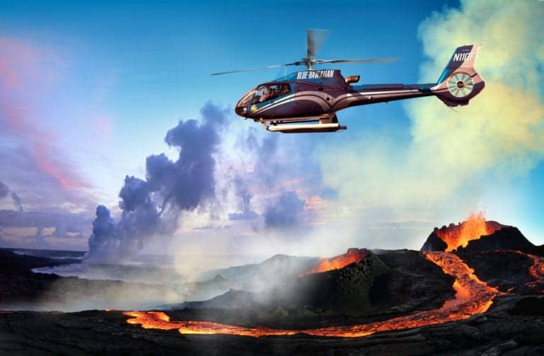 helicopter hawaii volcano lava