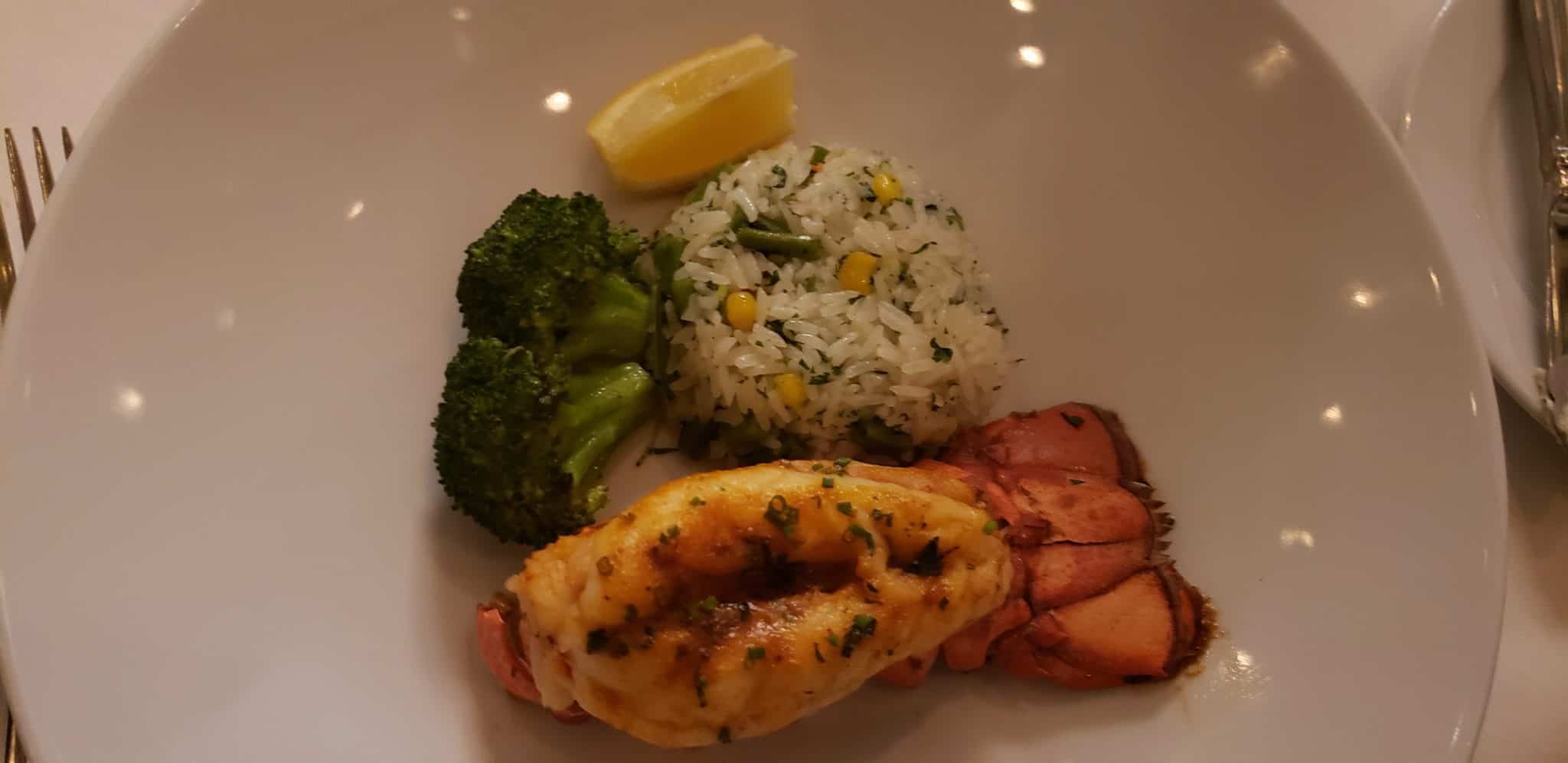 broiled lobster tail celebrity main dining room 