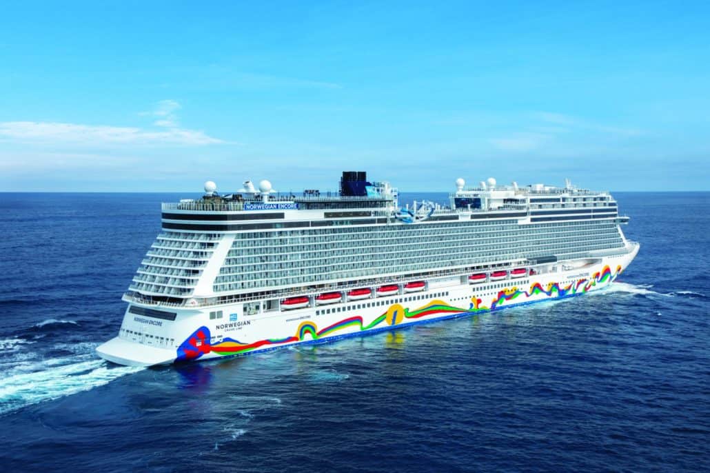 Aerial photo of Norwegian Encore