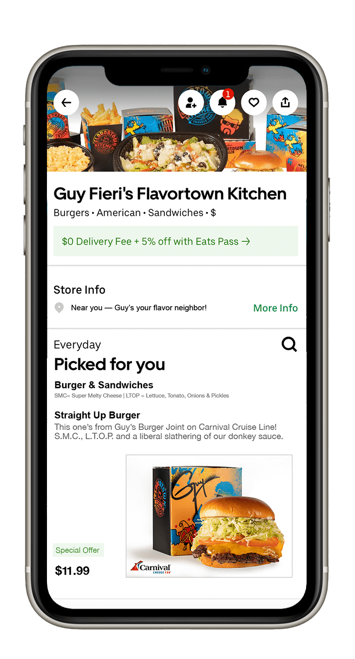 guy's burger joint home delivery uber eats