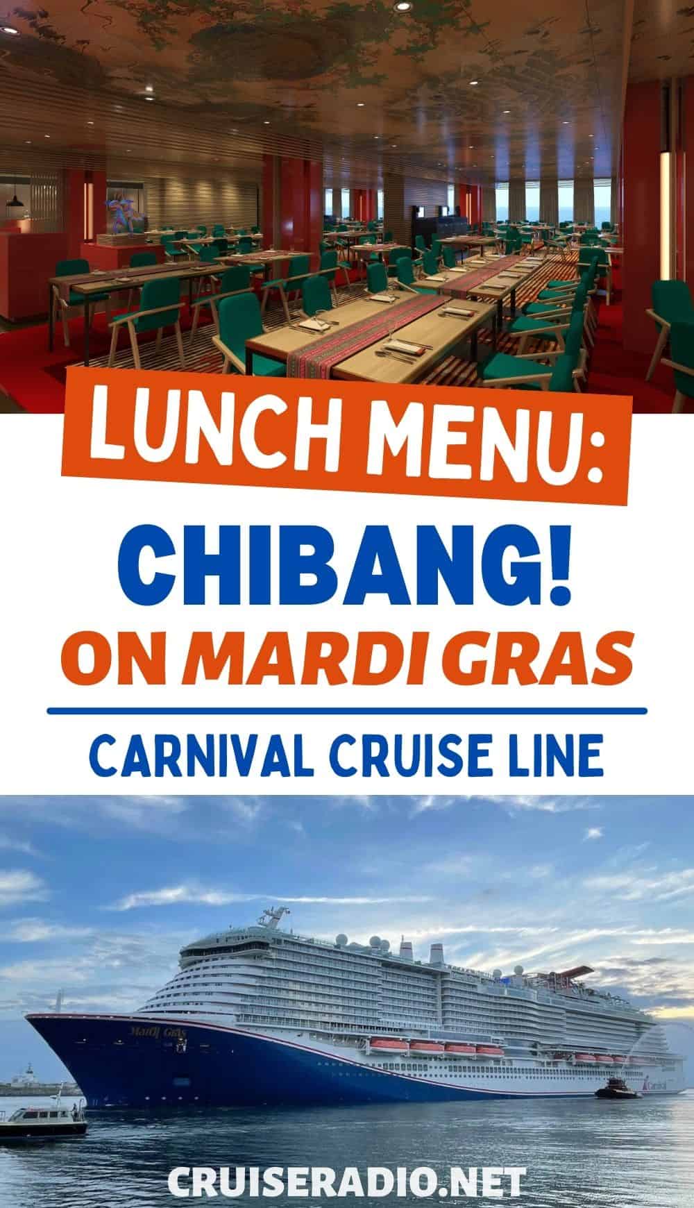 Chibang Lunch Menu on Mardi Gras and Carnival Celebration