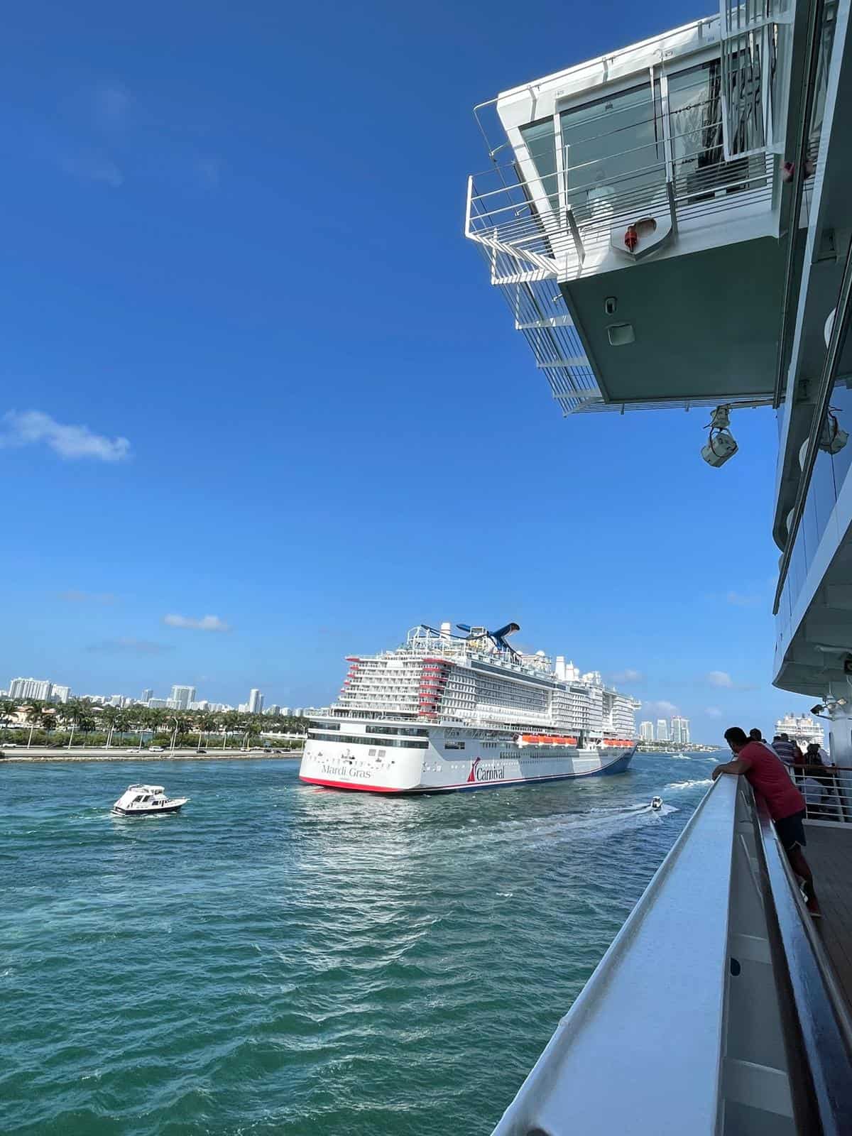 carnival horizon looking at mardi gras PortMiami