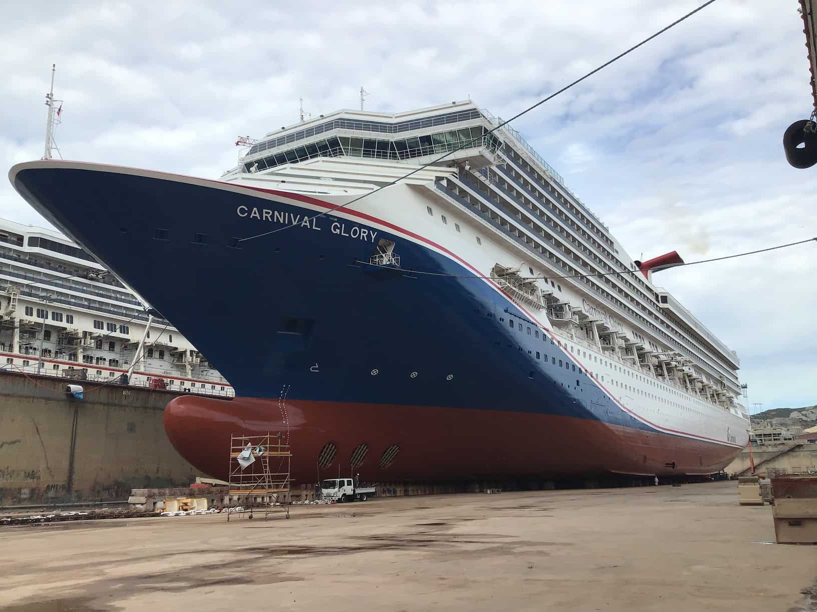 carnival glory dry dock marseille france