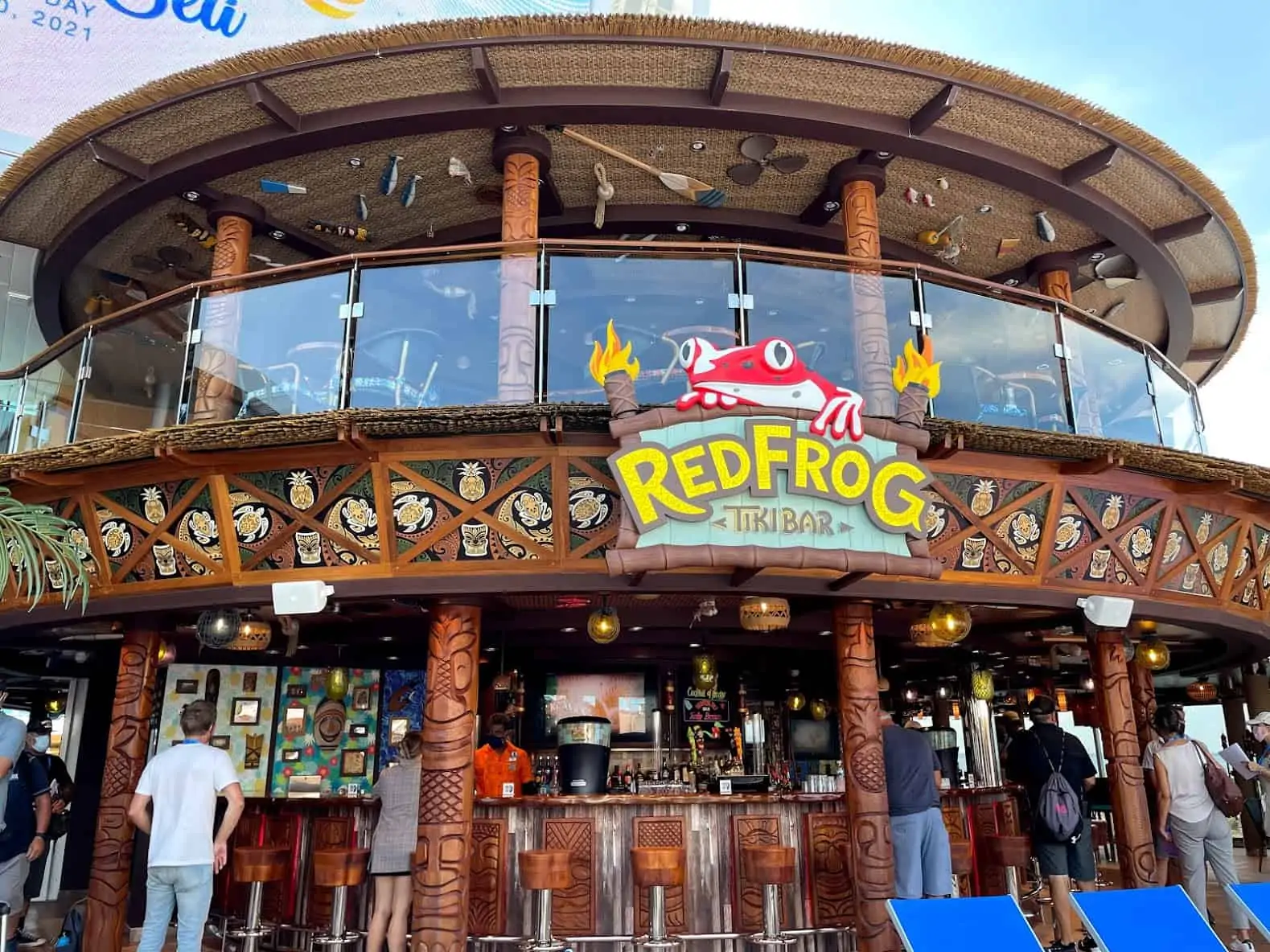 The tiki bar on Carnival Mardi Gras.