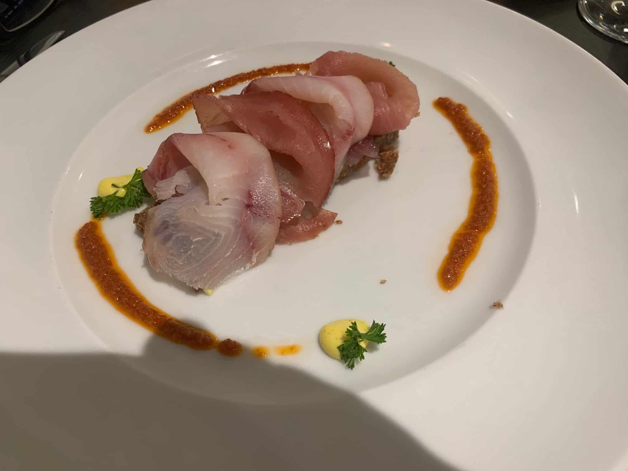 Smoked swordfish and tuna duet at Arlecchino