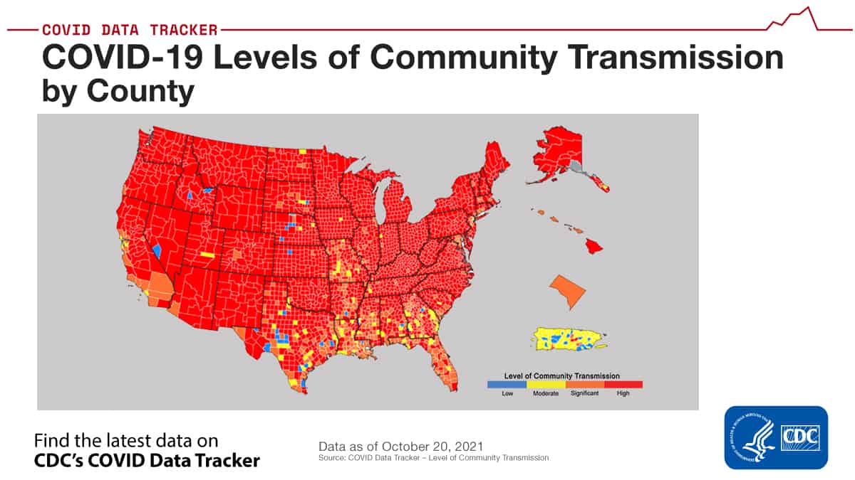 cdc transmission by county