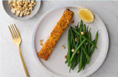 hazelnut crusted salmon with maple glaze