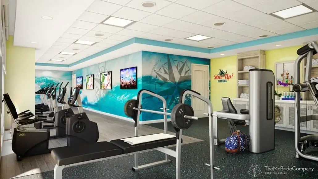 fitness center at land resort