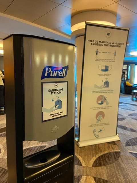 hand sanitizer station norwegian epic