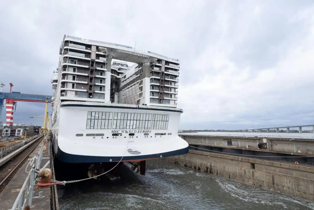 msc world europa floated out