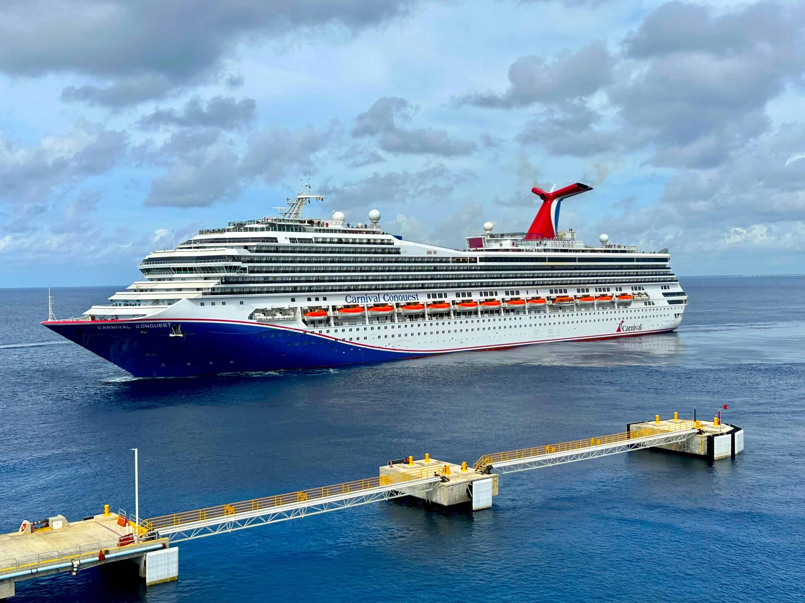 Aerial view of Carnival Conquest cruise ship