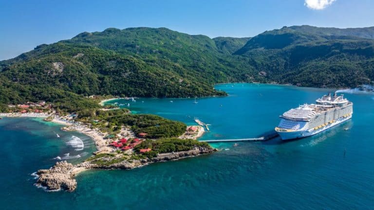 Harmony of the Seas docked in Labadee, Haiti