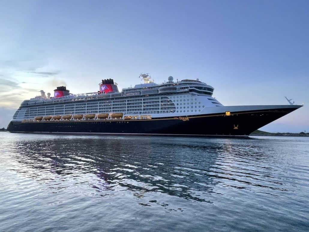 Exterior view of Disney Dream in Port Canaveral, Florida