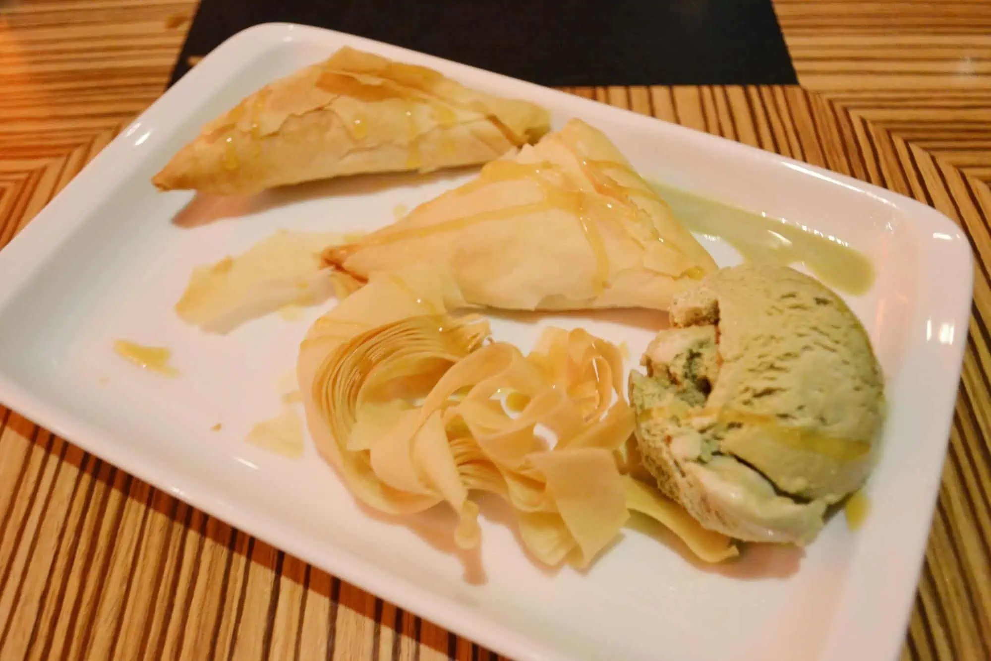 dessert green tea ice cream bean triangles