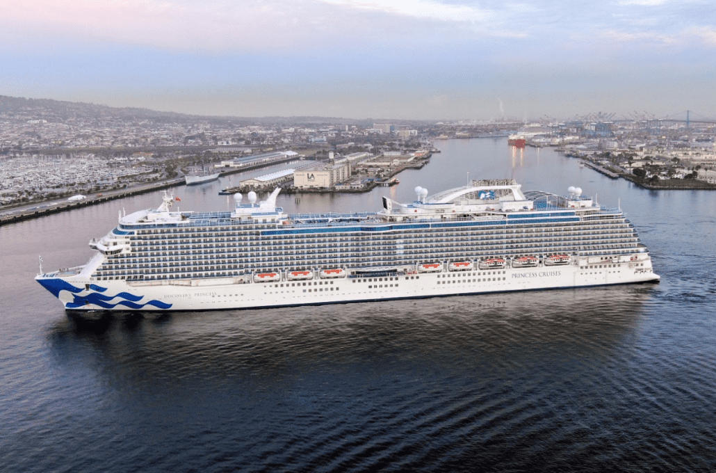 Aerial view of Discovery Princess in Los Angeles, California