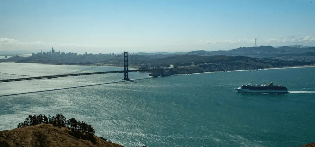 carnival miracle carnival legend in san francisco golden gate bridge