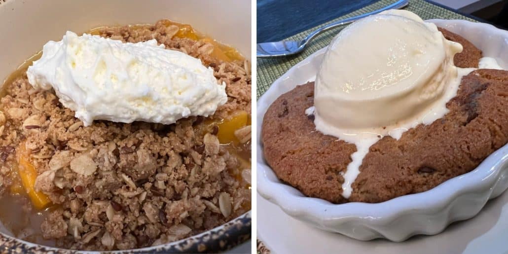 peach cobbler and the cookie dessert rooftop garden grill celebrity beyond