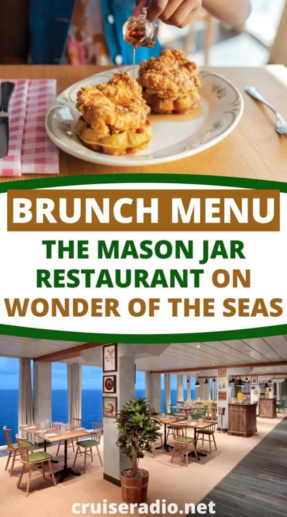 brunch menu: the mason jar wonder of the seas royal caribbean