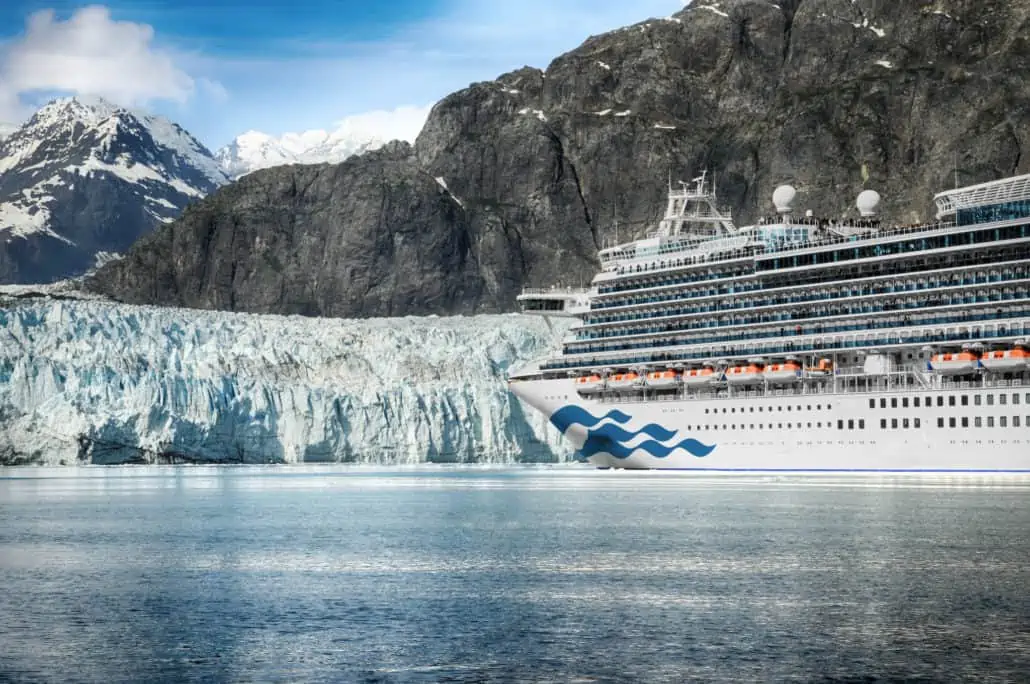 Stunning view of Crown Princess in Glacier Bay, Alaska