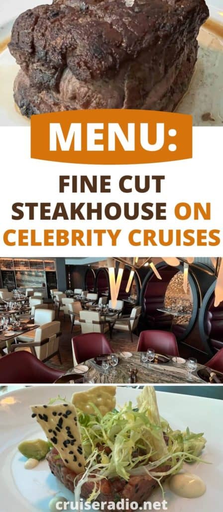 fine cut steakhouse menu celebrity cruises beyond