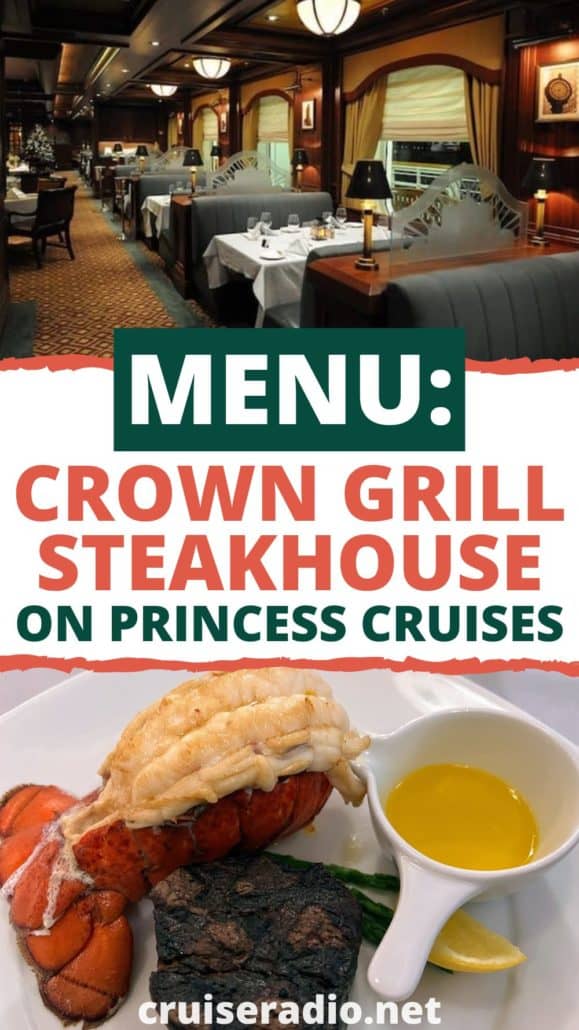 MENU Crown Grill Steakhouse on Princess Cruises