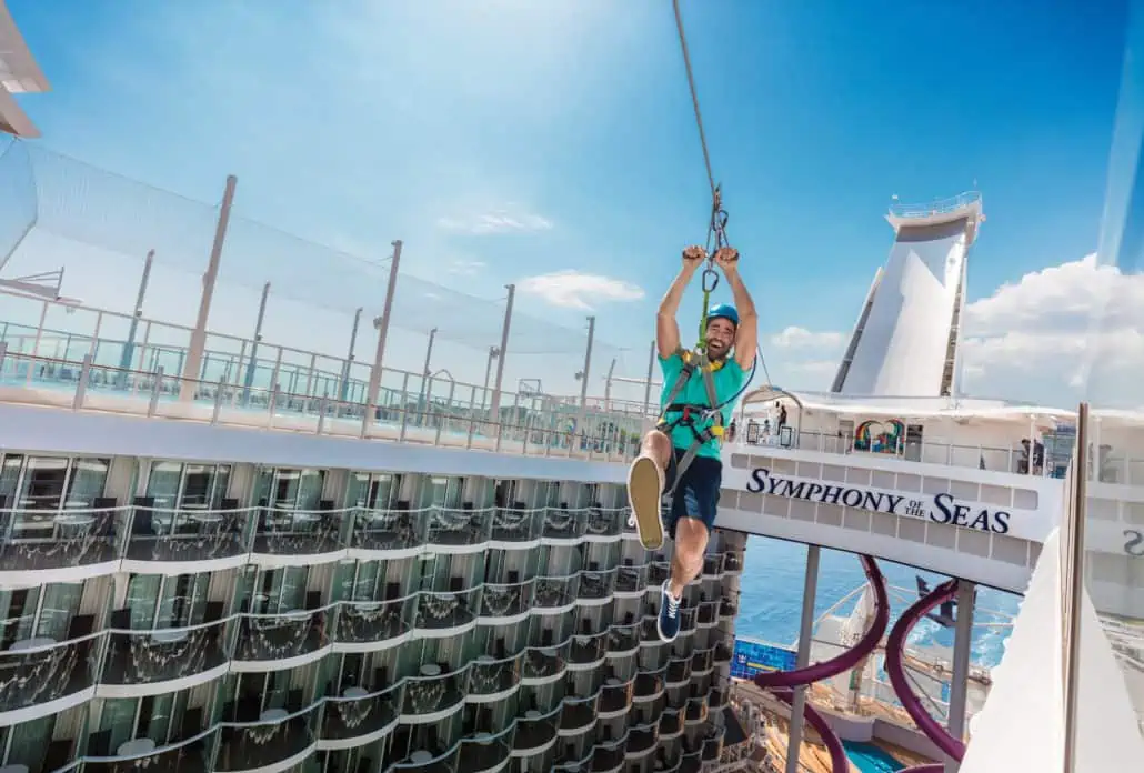 View of Symphony of the Seas' zip line